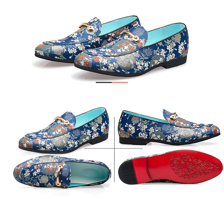 Men Casual Embroider Elegant Fashion Flats Shoes