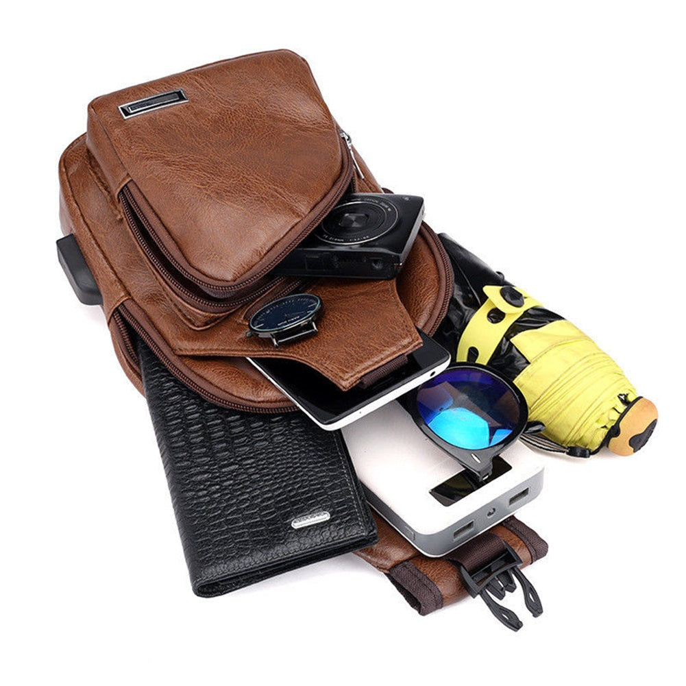 USB Sling Biker Satchel