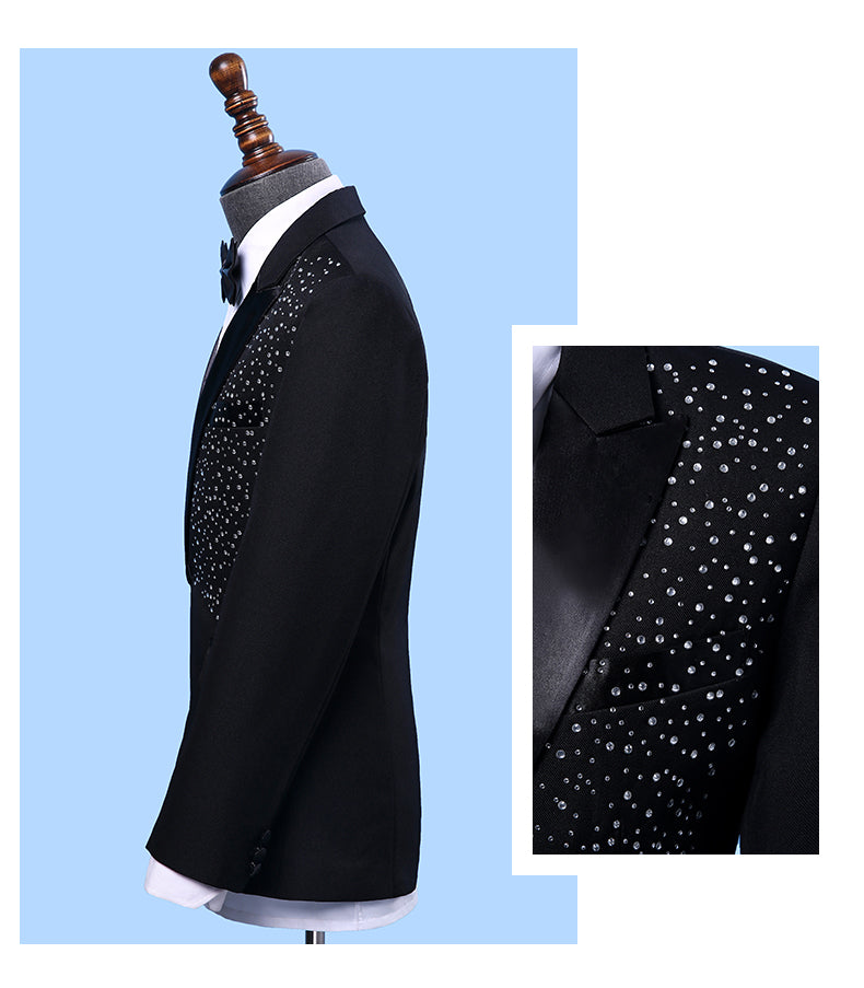 Men's Formal Slim Fit Crystals Blazer