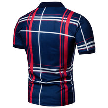 Load image into Gallery viewer, Camisa Masculina Men Plaid Polo Shirt
