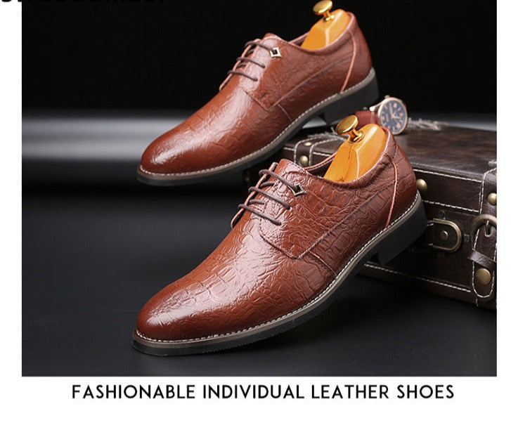 Gerrell Genuine Leather Crocodile Shoes