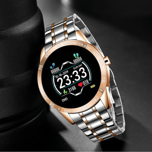 Men’s Luxury Steel Belt Smart Watch  Waterproof Sport Fitness Android Watch