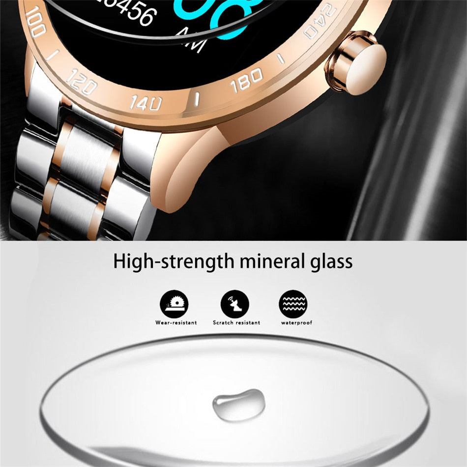 Men’s Luxury Steel Belt Smart Watch  Waterproof Sport Fitness Android Watch