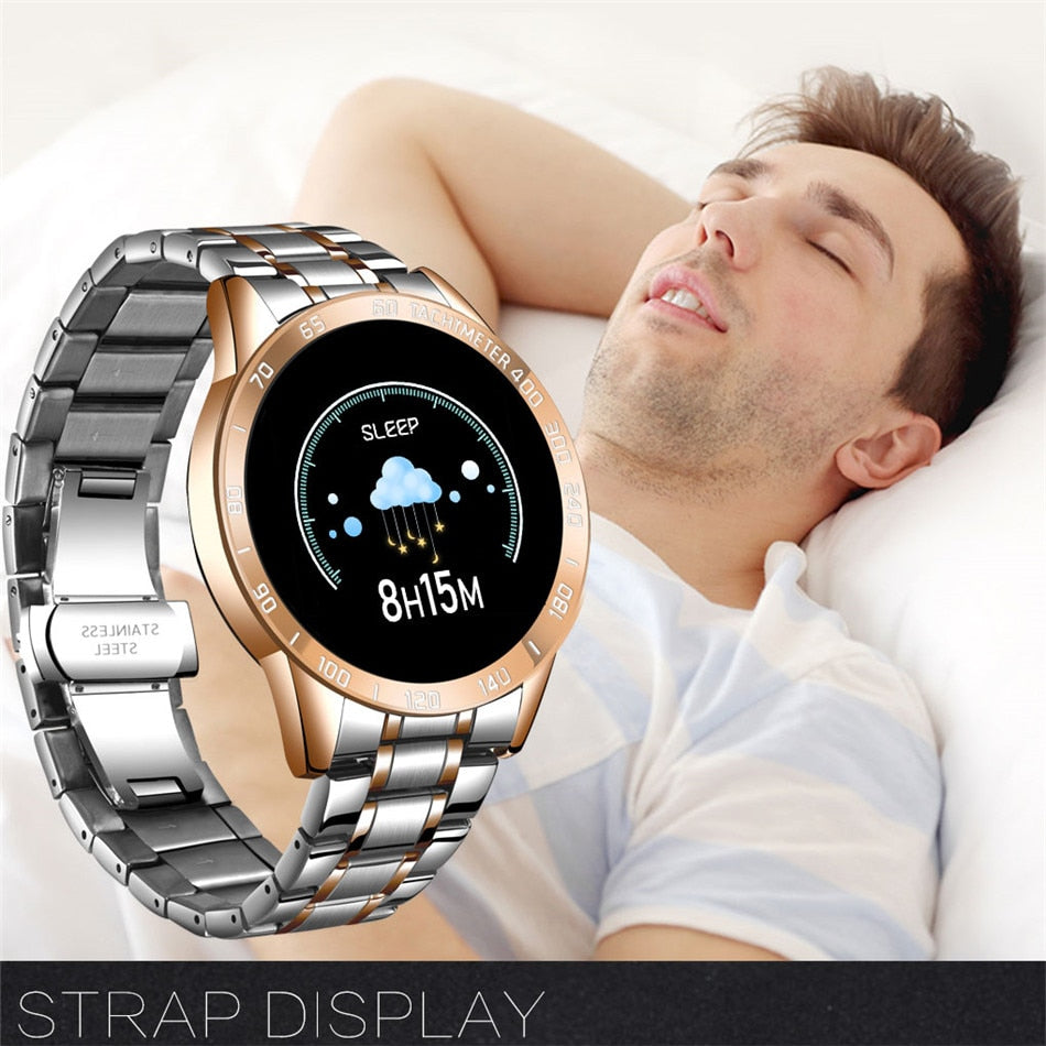 Men’s Luxury Steel Belt Smart Watch  Waterproof Sport Fitness Android Watch