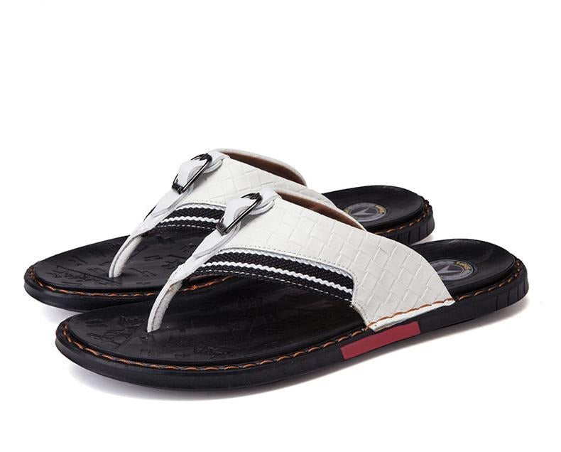 SunbeamSliders™ - Men's Genuine Leather Slippers