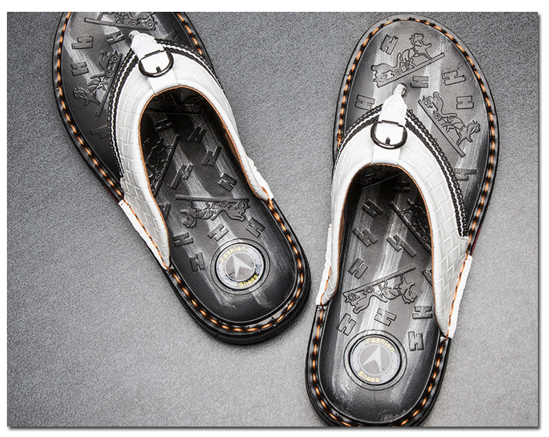 SunbeamSliders™ - Men's Genuine Leather Slippers