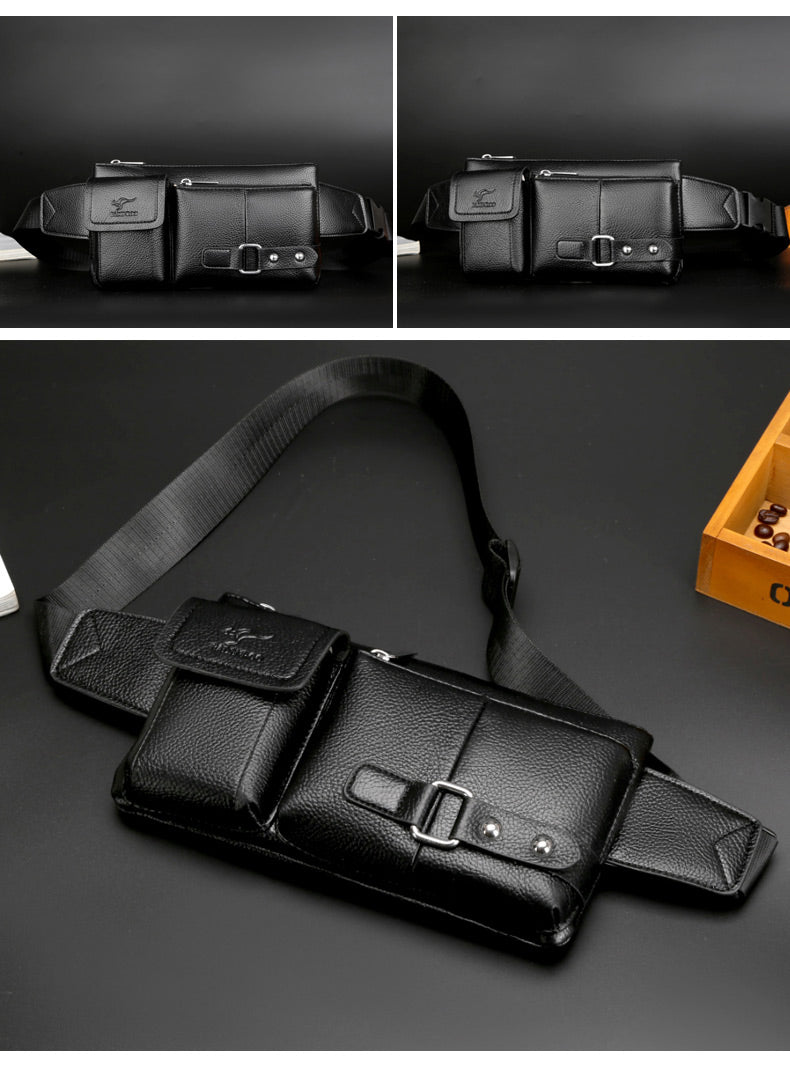 Luxury Waist Pack Men LeatherPack Chest Bag