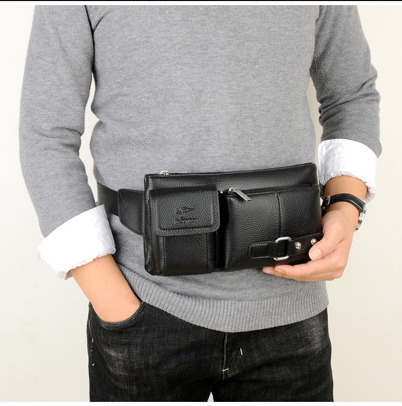 Luxury Waist Pack Men LeatherPack Chest Bag