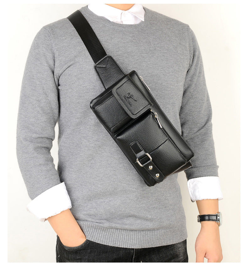 Luxury Waist Pack Men LeatherPack Chest Bag