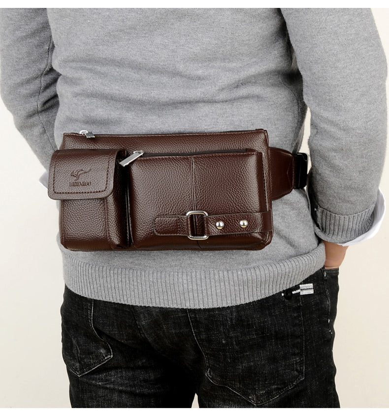 Luxury Waist Pack Men LeatherPack Chest Bag