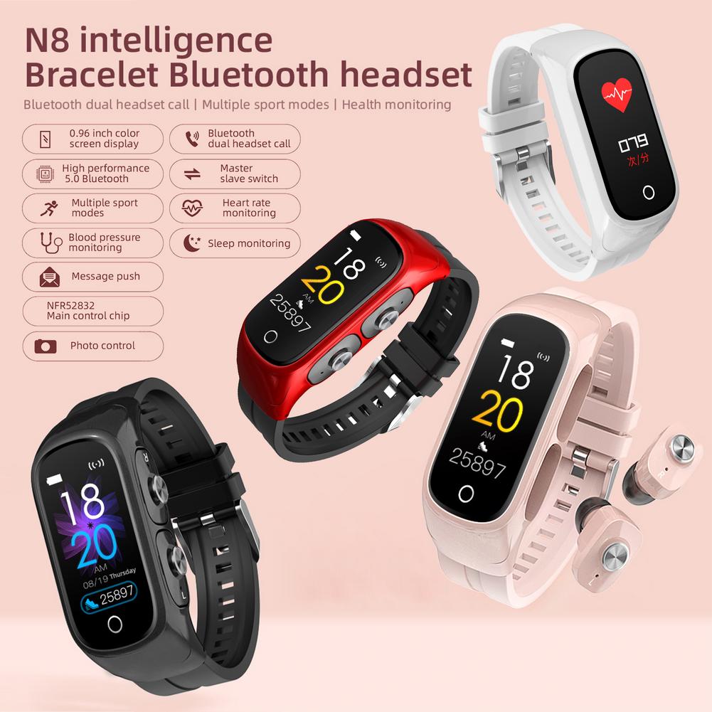 Unisex Smart Watch 2 In1 Multifunctional Wireless Bluetooth Earphone Fitness Tracker Watch