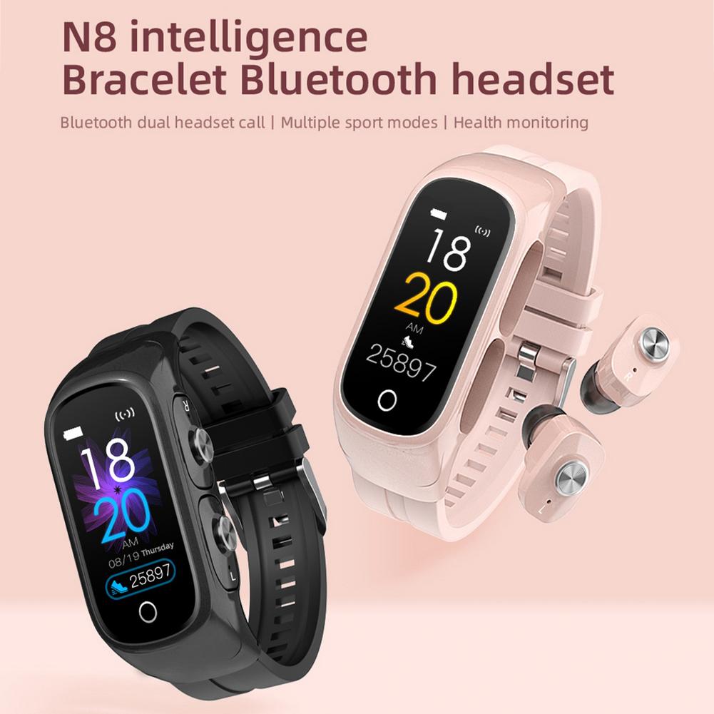 Unisex Smart Watch 2 In1 Multifunctional Wireless Bluetooth Earphone Fitness Tracker Watch