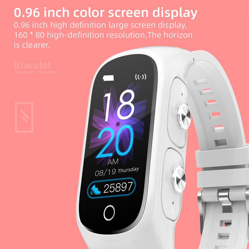 Unisex Smart Watch 2 In1 Multifunctional Wireless Bluetooth Earphone Fitness Tracker Watch