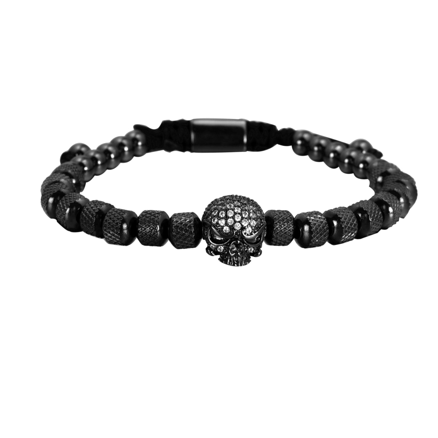 Handmade Bracelet with Micro Pave Skeleton Skull