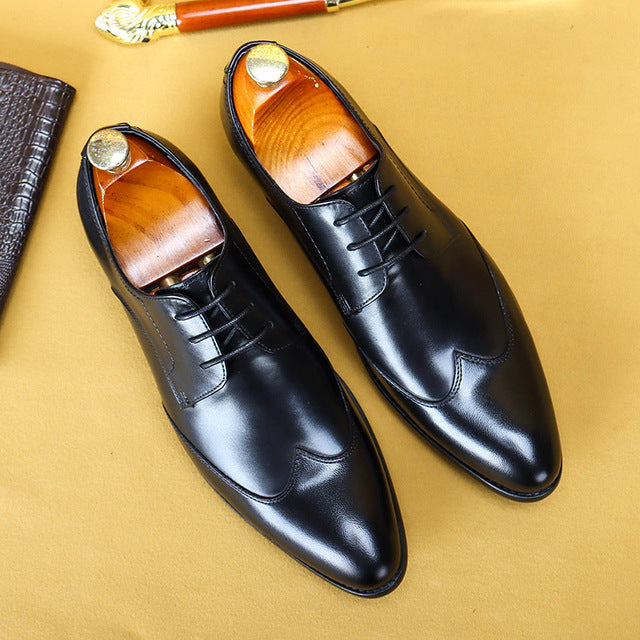 Oxford Formal Business Lace-up Full Grain Leather Shoes
