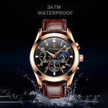 Load image into Gallery viewer, Waterproof Luminous Leather  Quartz Wristwatch

