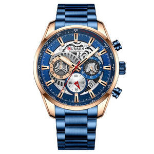 Mens Luxury Casual Quartz Wristwatches with Luminous Sport Chronograph Clock