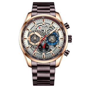 Mens Luxury Casual Quartz Wristwatches with Luminous Sport Chronograph Clock