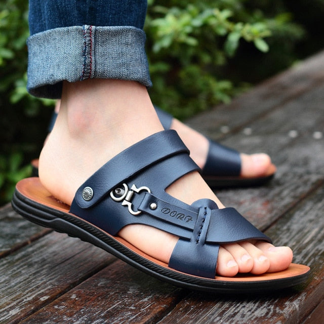 SunGlide™ -Men's Open-Toed Leather Beach Sandals