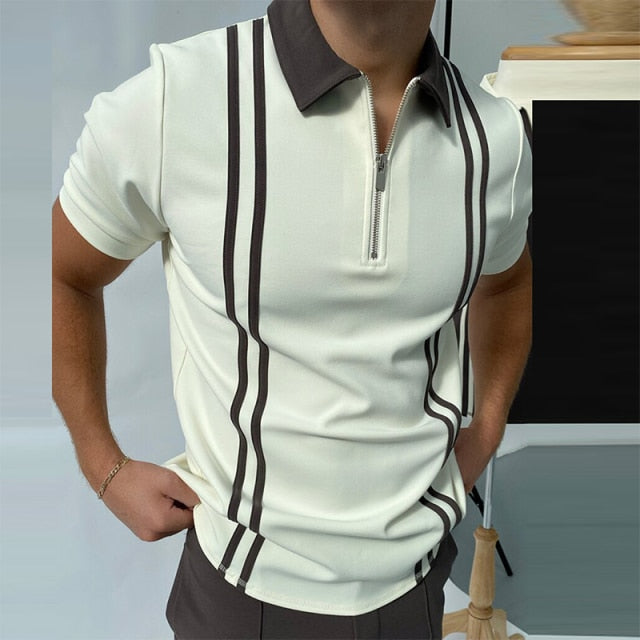 Patchwork Men Short Sleeve Polo Shirts