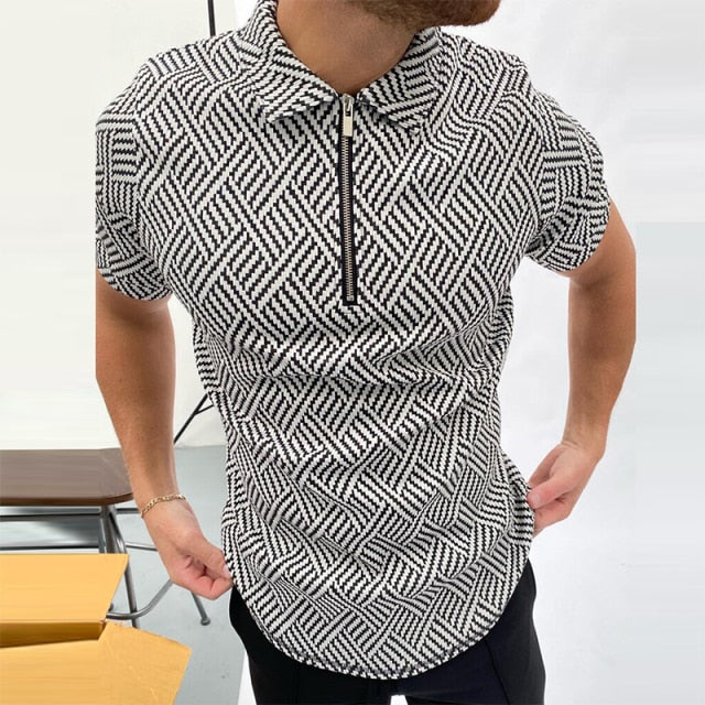 Patchwork Men Short Sleeve Polo Shirts