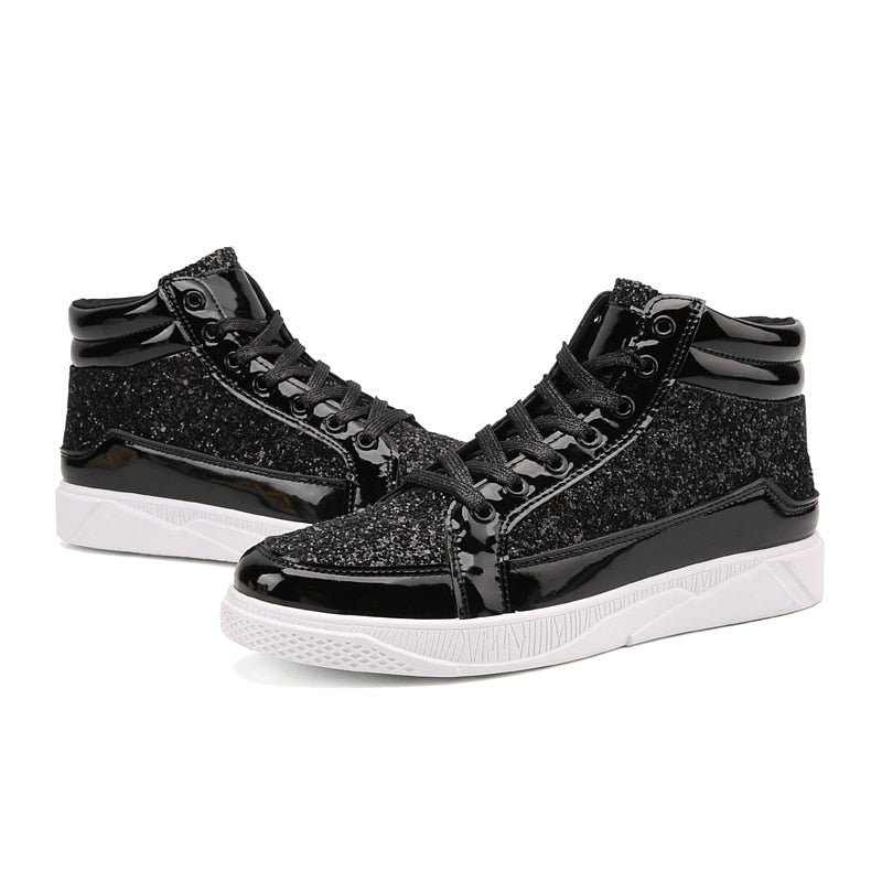 Sequin Men PU Leather Casual Fashion Sneakers