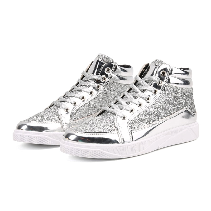 Sequin Men PU Leather Casual Fashion Sneakers