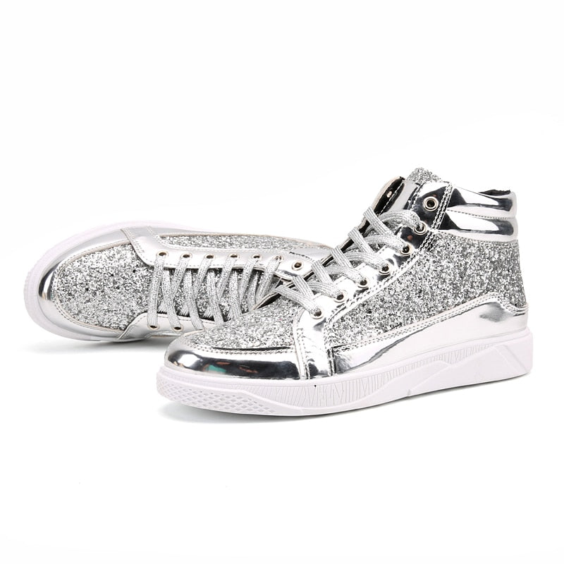 Sequin Men PU Leather Casual Fashion Sneakers