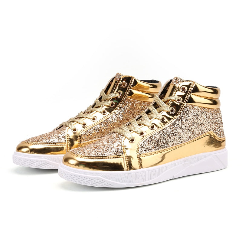 Sequin Men PU Leather Casual Fashion Sneakers