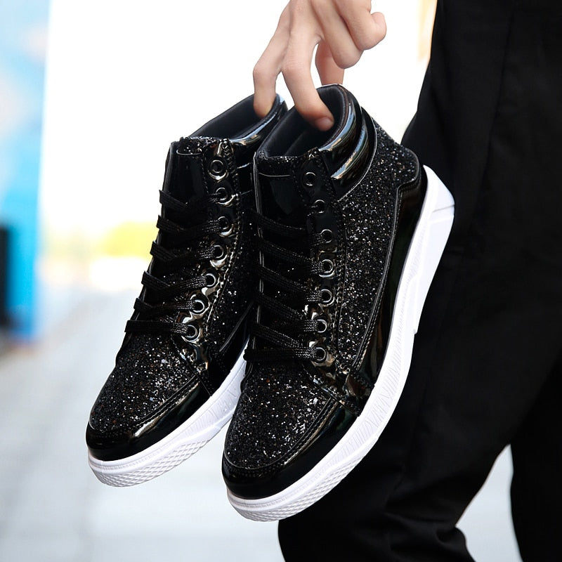 Sequin Men PU Leather Casual Fashion Sneakers