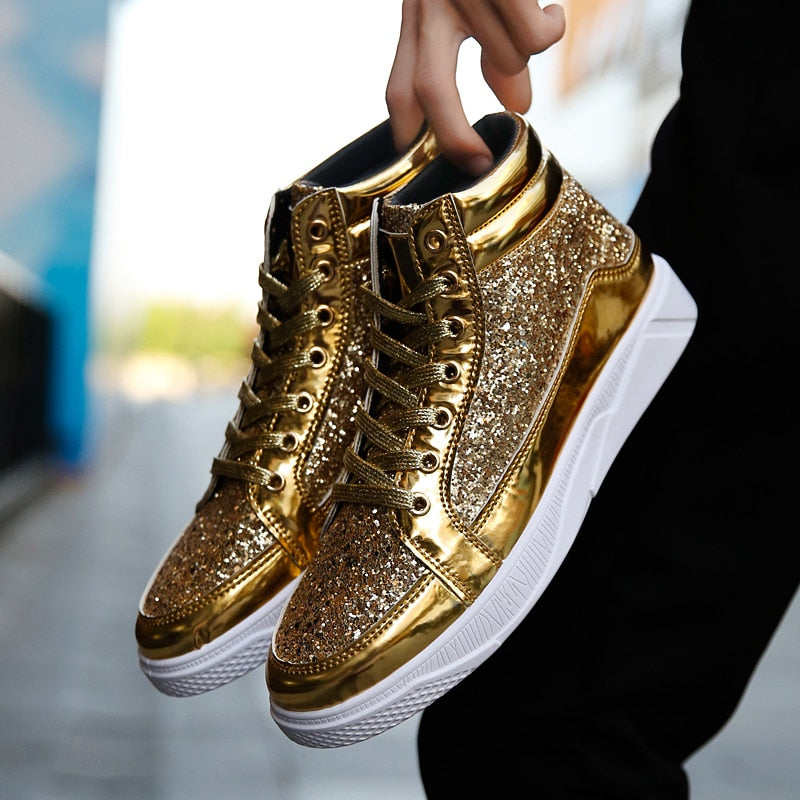 Sequin Men PU Leather Casual Fashion Sneakers