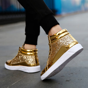 Sequin Men PU Leather Casual Fashion Sneakers