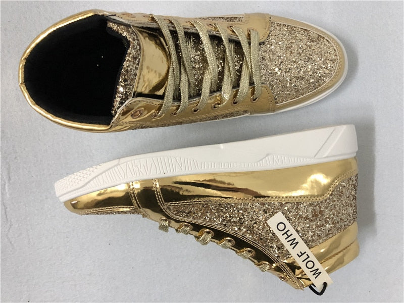 Sequin Men PU Leather Casual Fashion Sneakers