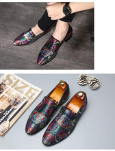 Load image into Gallery viewer, Embroidered Men Moccasins  Dress Shoes
