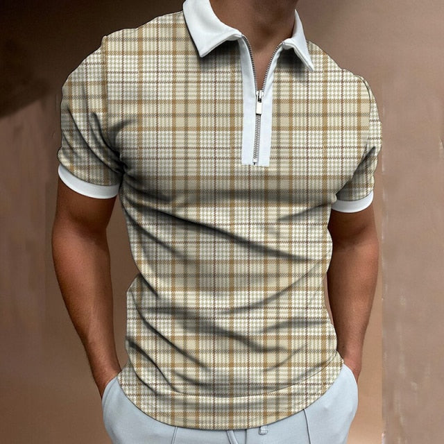 Patchwork Men Short Sleeve Polo Shirts