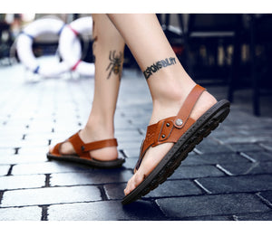 SunTrek ™ -Leather Flip Flops Sandals