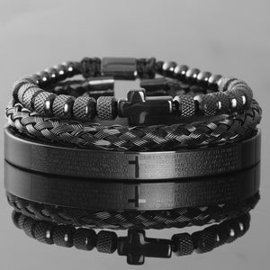 Luxury Set Stainless Steel Bracelet Cross Charm