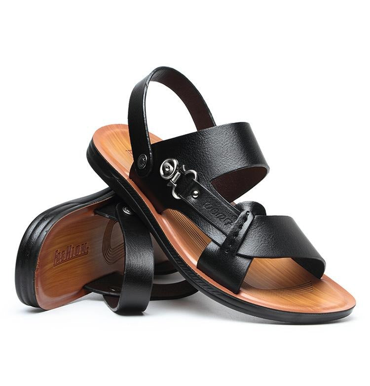 SunGlide™ -Men's Open-Toed Leather Beach Sandals