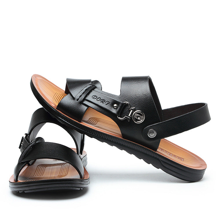 SunGlide™ -Men's Open-Toed Leather Beach Sandals