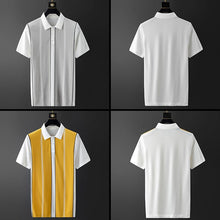 Load image into Gallery viewer, Men Striped Knitted Polo Shirt
