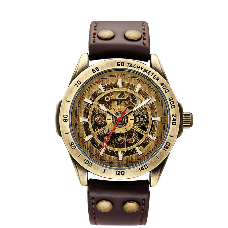 Automatic Steampunk Skeleton Vintage Wristwatch