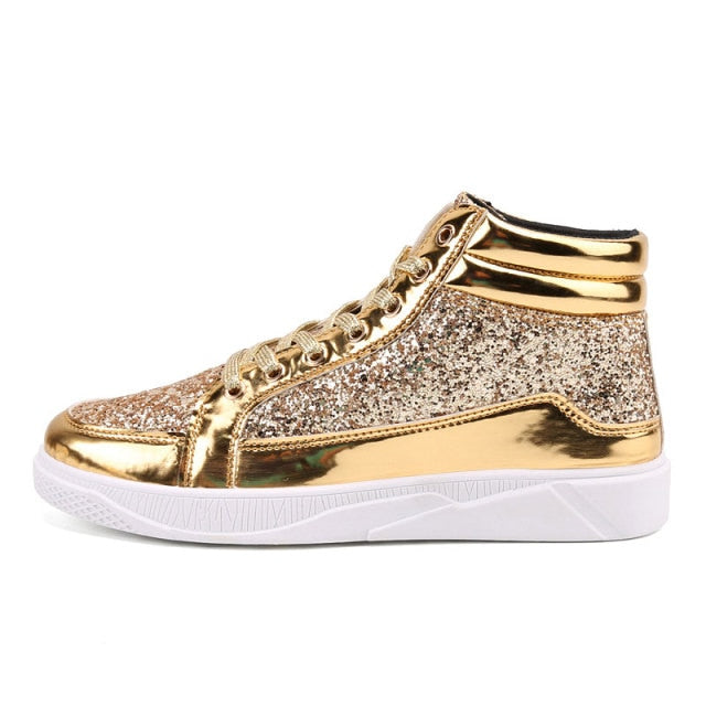 Sequin Men PU Leather Casual Fashion Sneakers