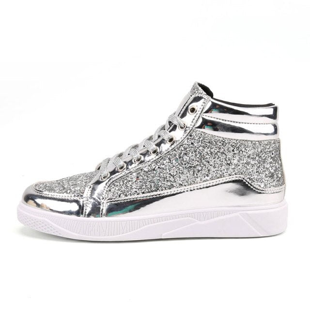 Sequin Men PU Leather Casual Fashion Sneakers