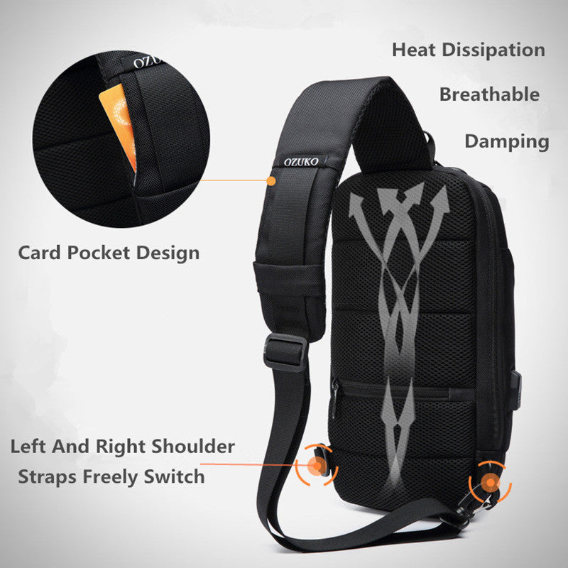 Multifunction USB Crossbody Bag  Anti-Theft Shoulder Messenger Bags