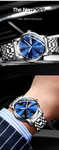 Luxury Business Luminous Waterproof Stainless Steel Quartz Watch
