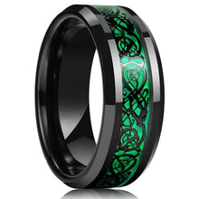 Load image into Gallery viewer, 8mm Men Stainless Steel Celtic Dragon Ring
