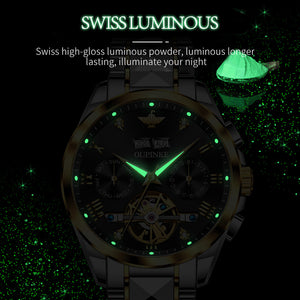 Swiss Luxury Sapphire Self Winding Tungsten Mechanical Wristwatch