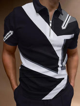 Load image into Gallery viewer, Men Casual Summer Turn-Down Collar Zipper Polo Shirt Polo Shirt
