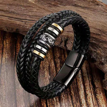 Load image into Gallery viewer, Multi-layer Leather Stainless Steel Metal Luxury Bracelet
