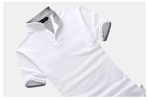 Men Cotton Casual Patchwork Short Sleeve Shirt